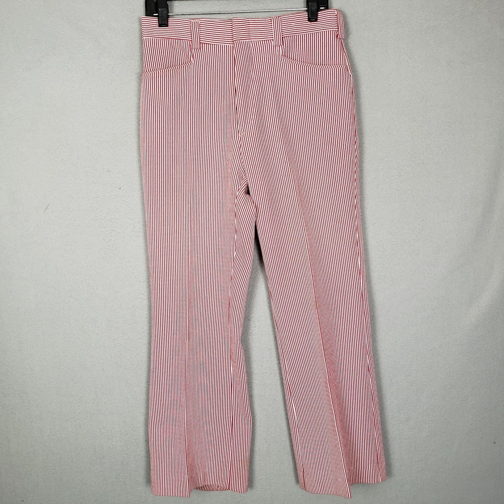 Vintage High Rise Pin Stripe Pants Red White Disco 70's Retro Funky Size 30x29